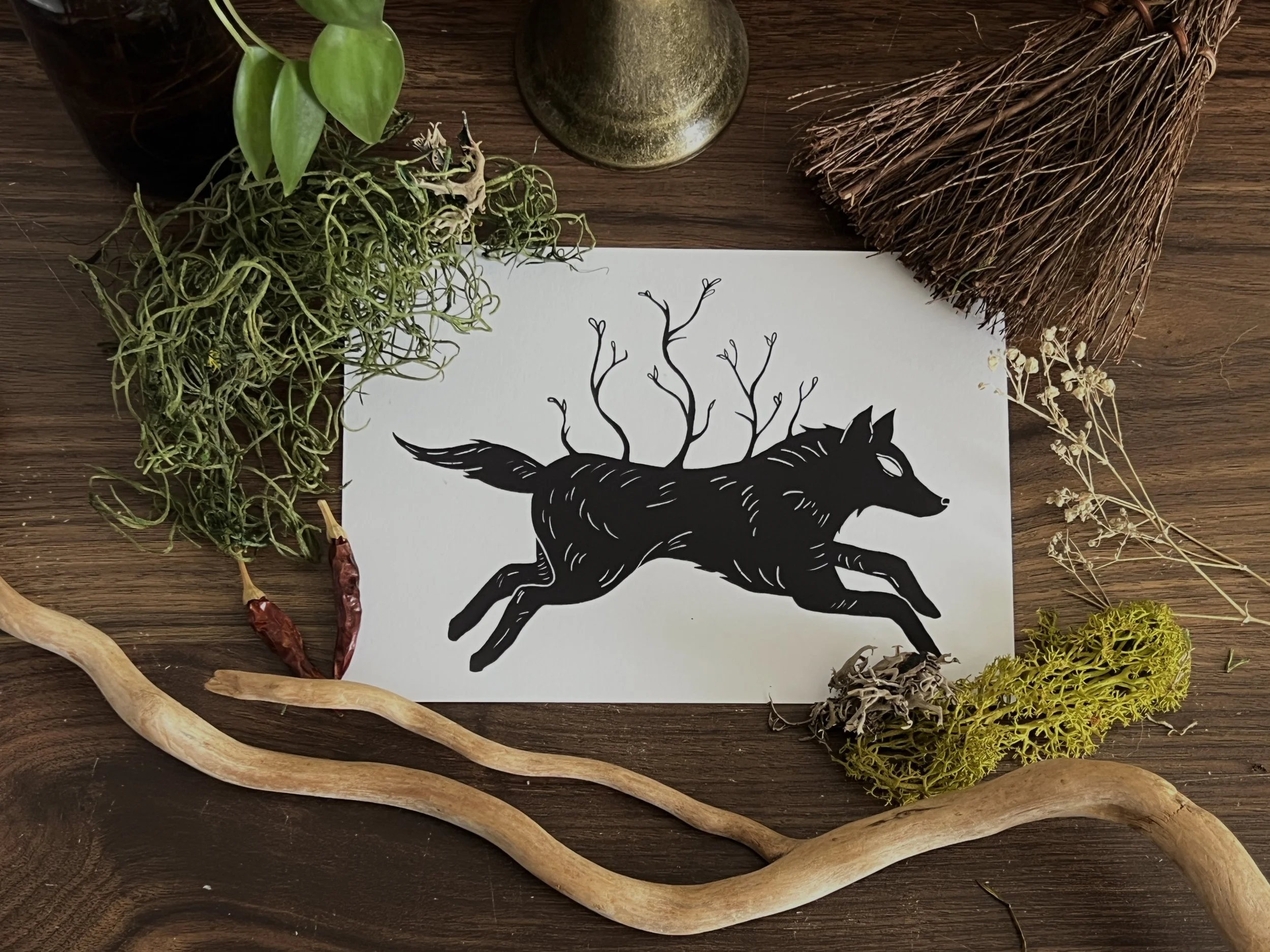Ancient Roots Wolf Run Print