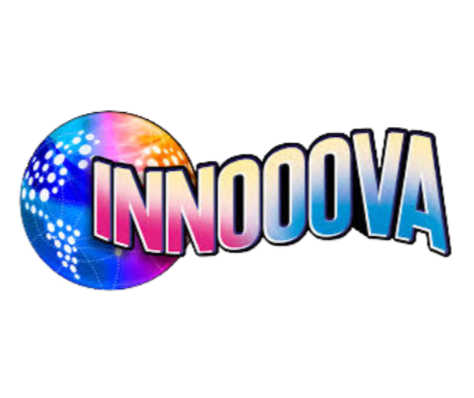 Colorful spherical object with a glow effect and the text 'INNOOVA' in large font.