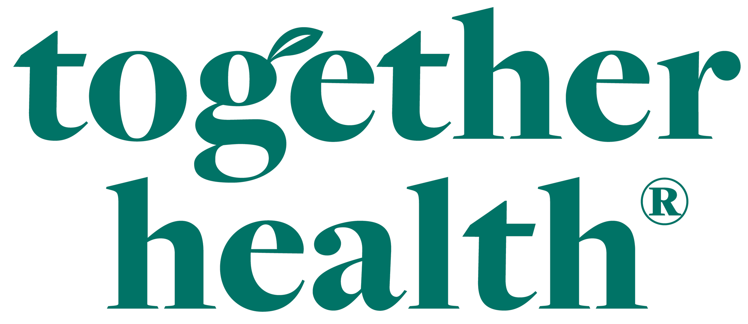 Word cloud with the words 'together' and 'health' in large font.