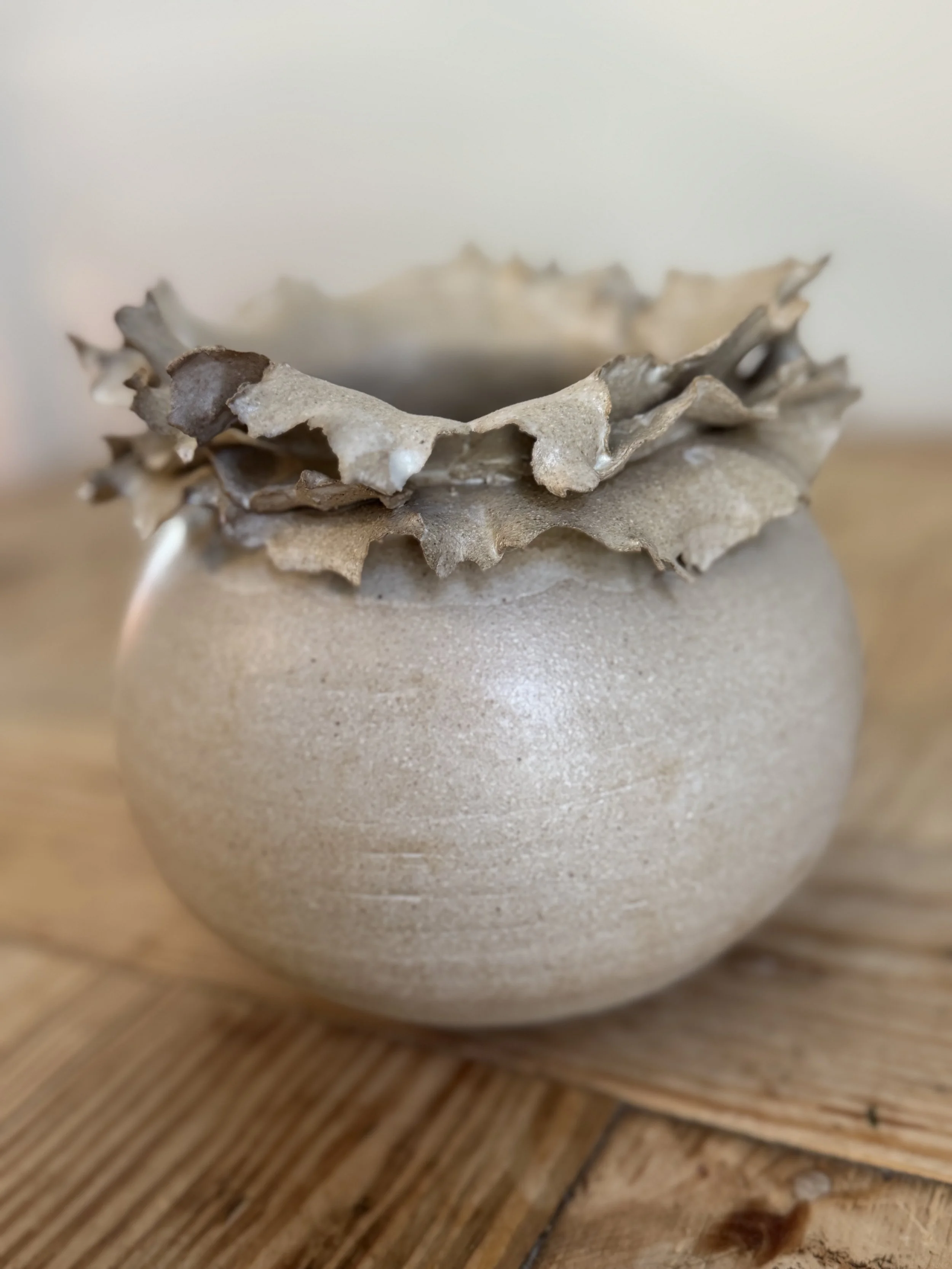 White Petal Vessel (Short) by Bettina Chow