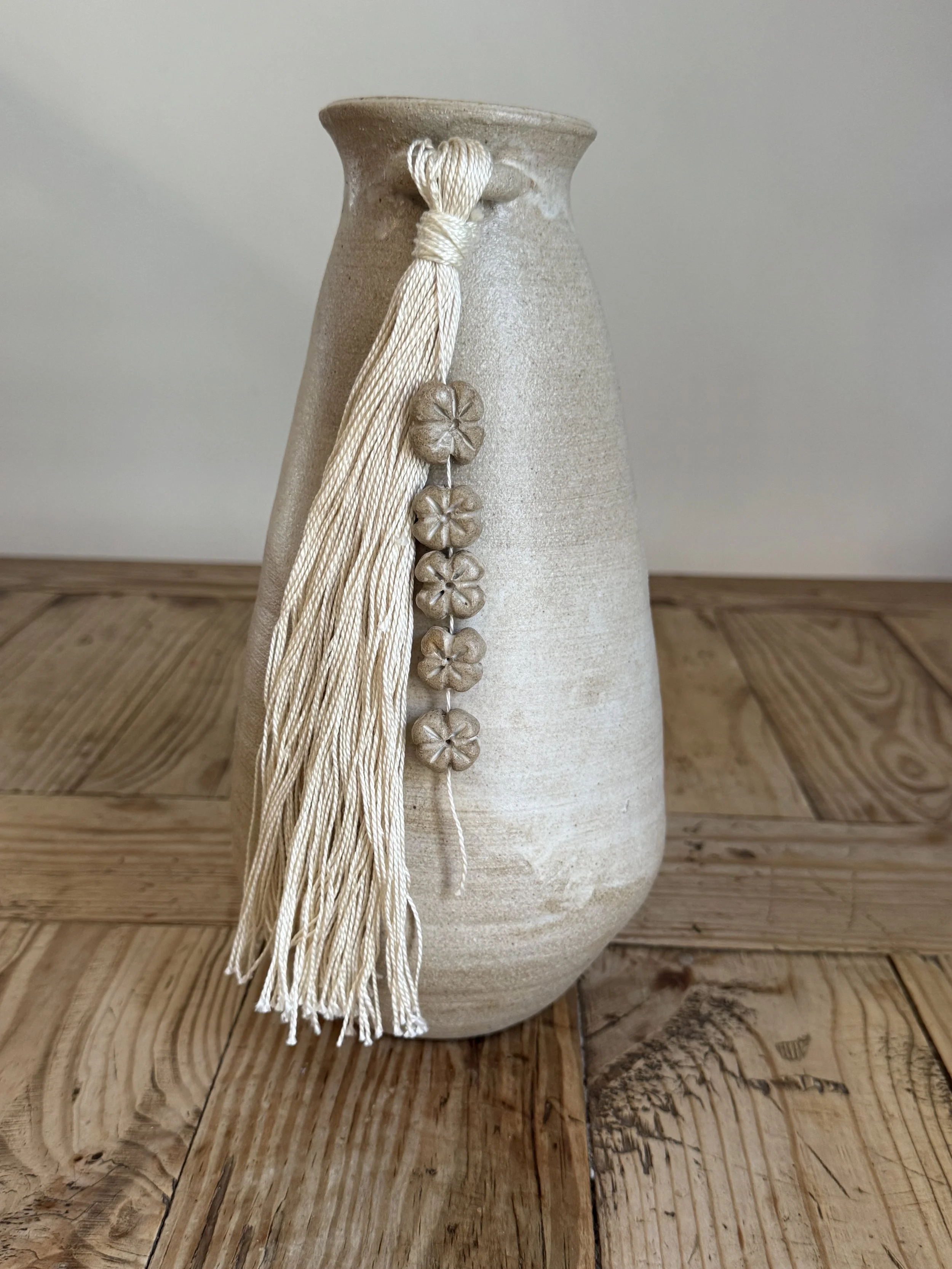 Ceramic Tassel Urn #3 by Bettina Chow