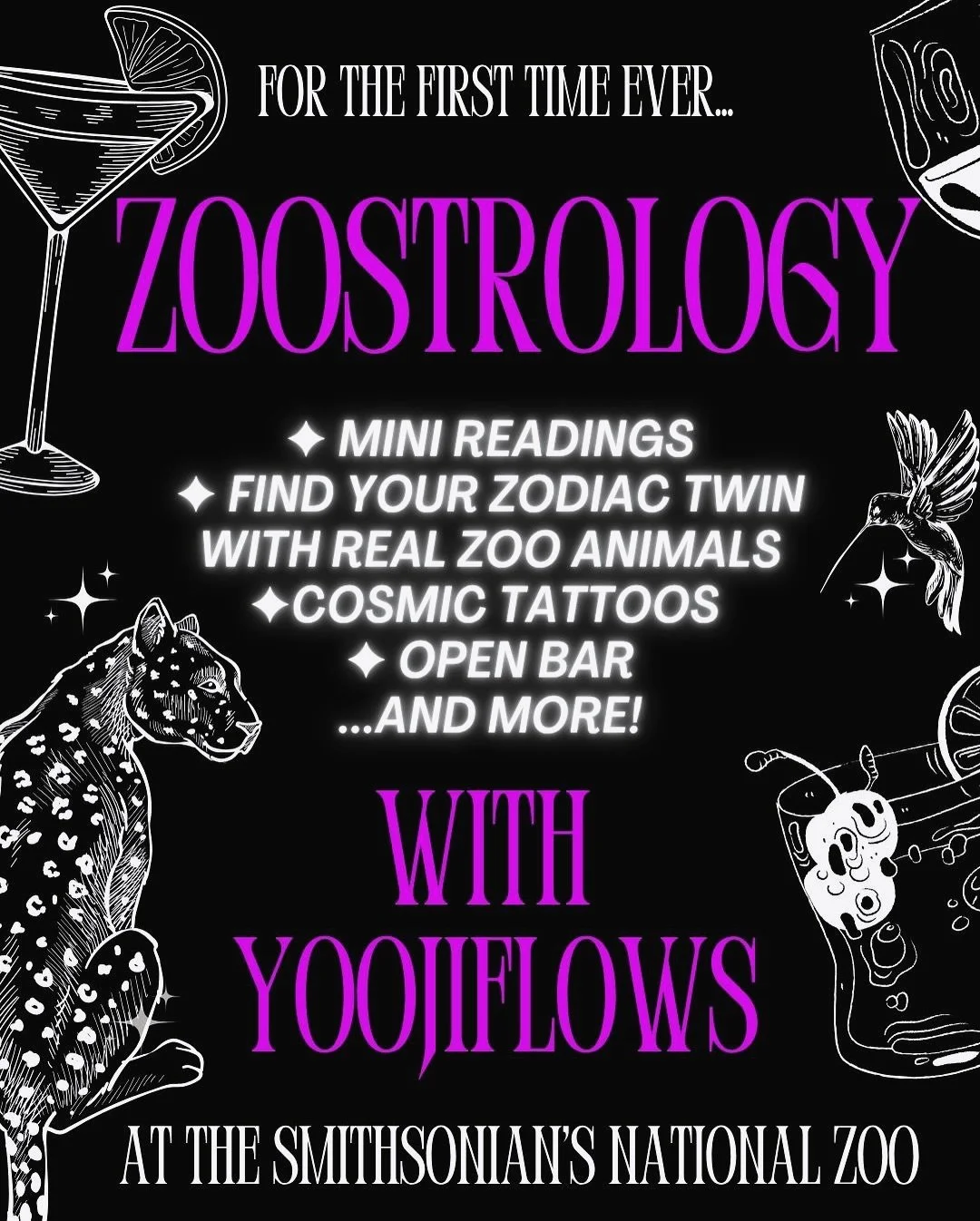 🌙✨ Happy October my friends! 🎃👻

I have some exciting news! I&rsquo;m thrilled to finally share that I&rsquo;ll be bringing Zoostrology to the @smithsonianzoo Night of the Living Zoo! 🐅🔮

What is Zoostrology? A little magic I dreamed up just for