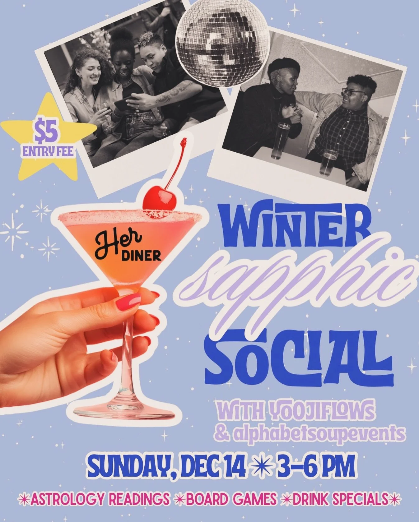📣Introducing&hellip; 
☃️Sapphic Winter Social at @herdinerdc ❄️hosted by @yoojiflows &amp; @alphabetsoupevents

Join us for our first cozy afternoon for sapphic cuties @herdinerdc! 🩷🩵💜

On the agenda: 
🌙 Astrology Pop-Up Readings by @yoojiflows 