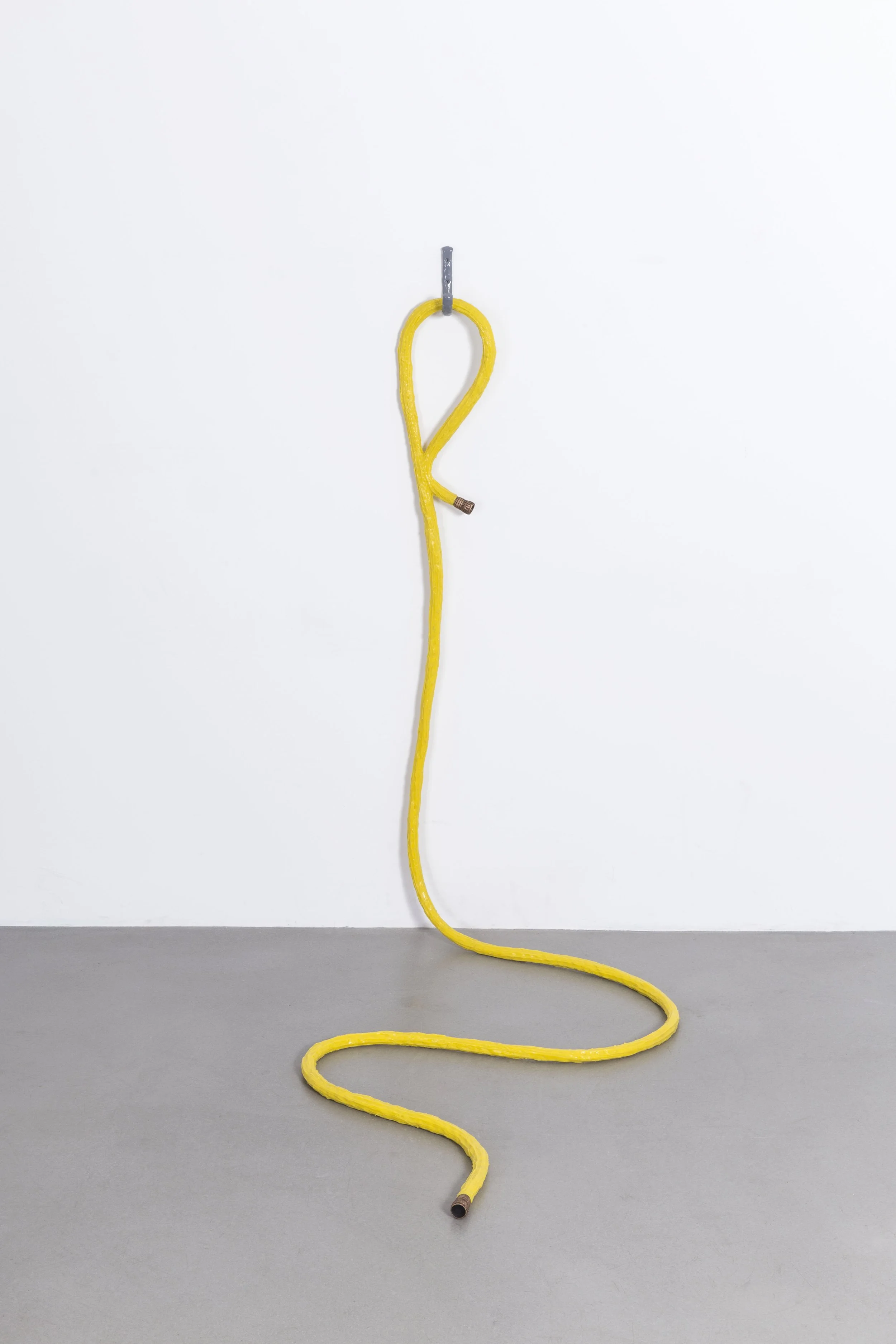 Water hose, Live Strong, 2015-7. Rope, pigmented silicone, aluminum, epoxy putty, resin, oil-based paint