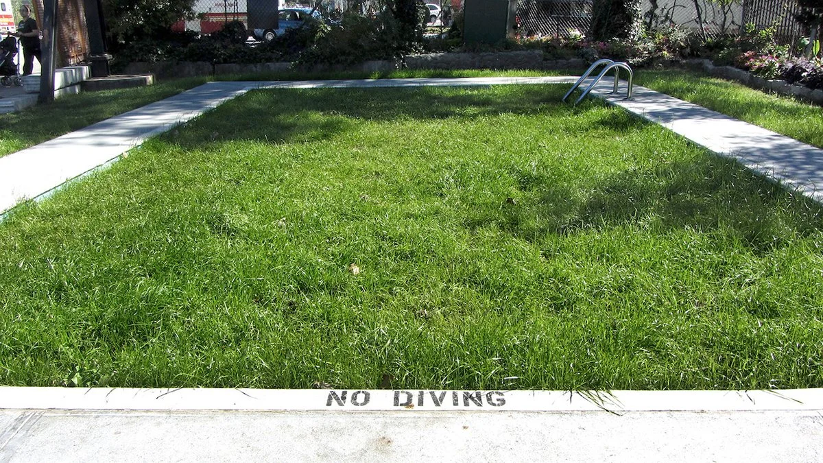 A Public Pool, 2012, Socrates Sculpture Park, Long Island City, NY. Concrete, sod, aluminum