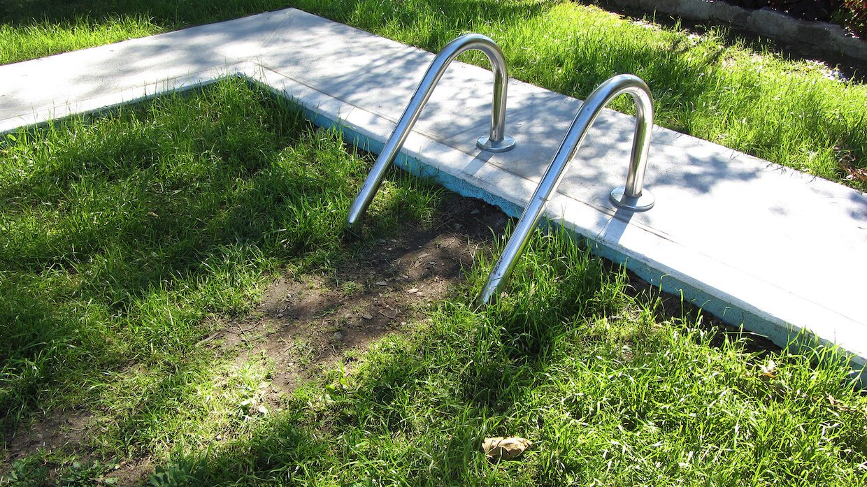 A Public Pool, 2012, Socrates Sculpture Park, Long Island City, NY. Concrete, sod, aluminum