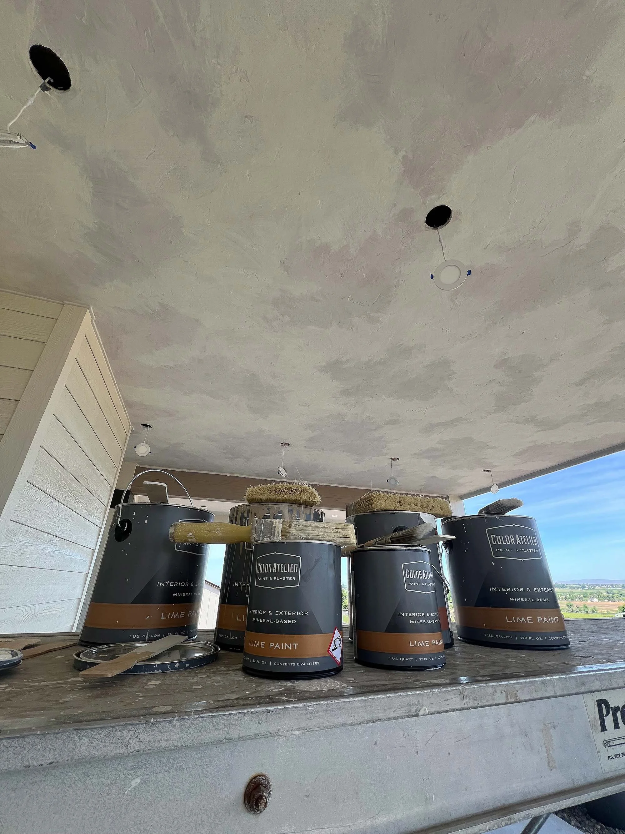 Limewash Colour Layering in Ceiling by Limewashed by Ob