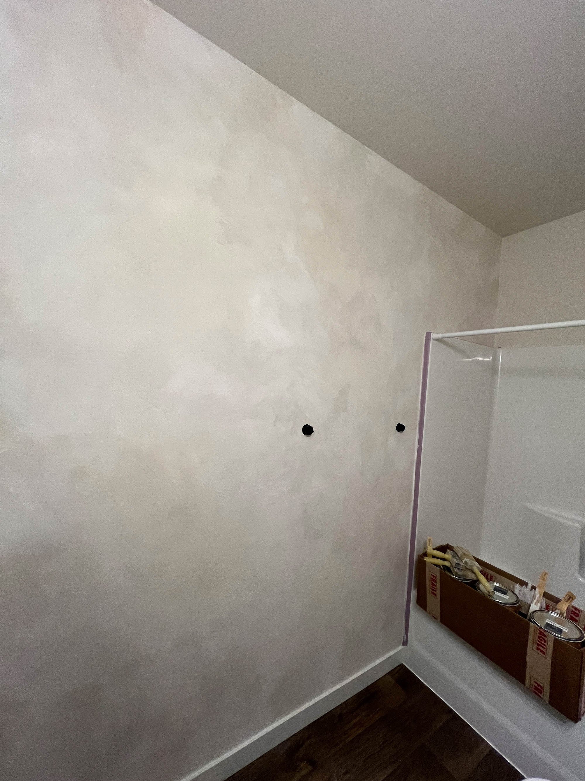 Textured limewash accent wall with Colour Atelier Wabi tones — timeless, organic, and perfectly imperfect in Prosser, WA