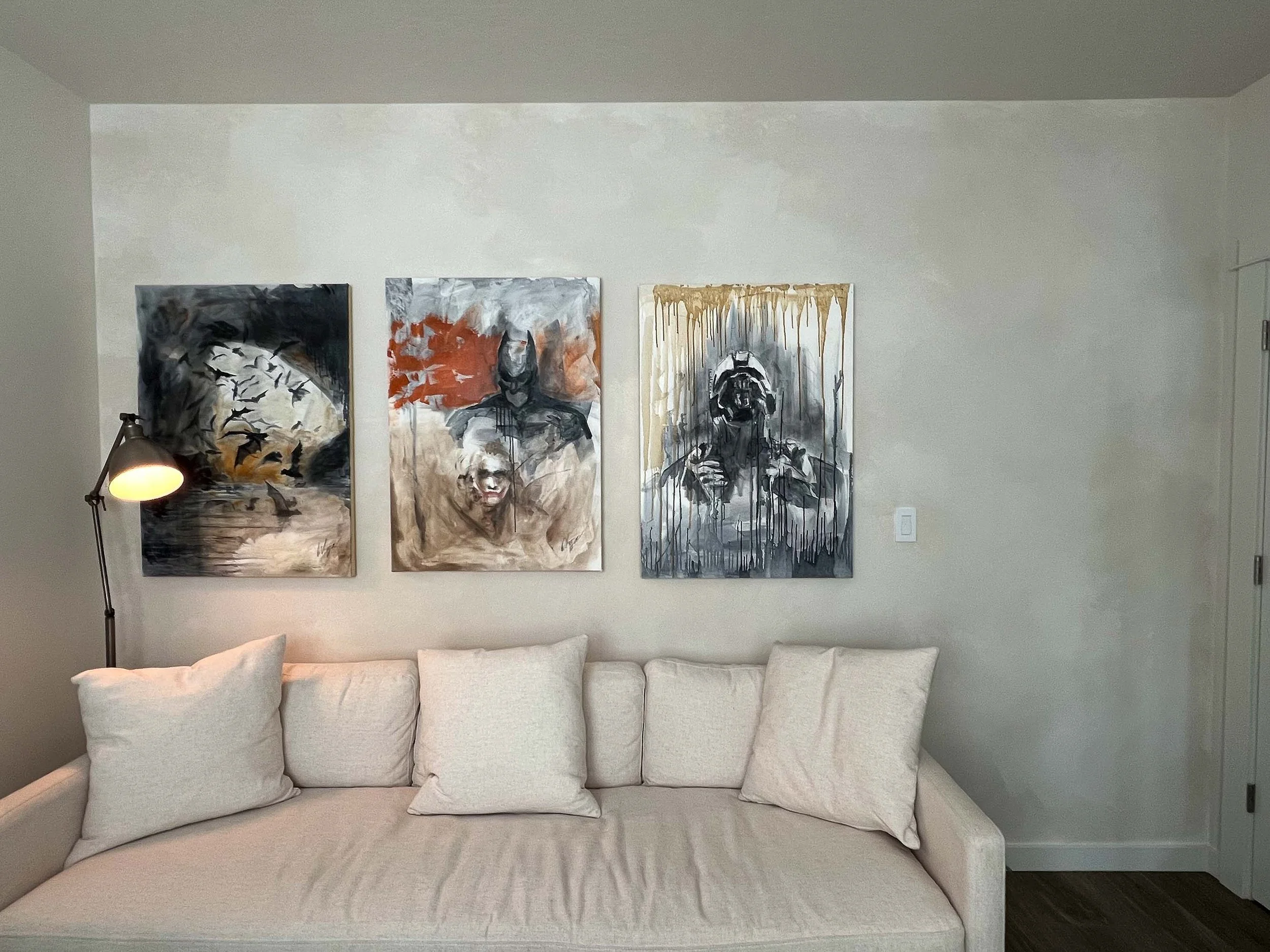 “Handcrafted limewash accent wall with natural texture in modern studio – Limewashed by Ob”