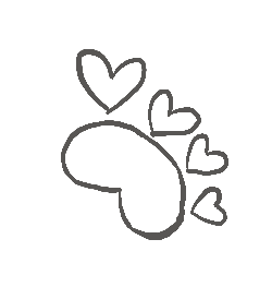 A simple line drawing of a butterfly with five hearts above it.