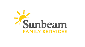 Sunbeam Family Services logo with a stylized sun and text.