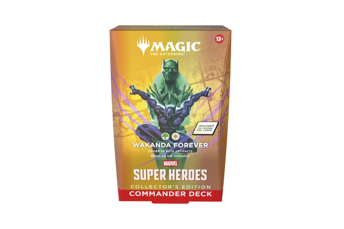 Magic: The Gathering Marvel Super Heroes Collector's Edition Commander Deck Wakanda Forever featuring Black Panther in surge foil
