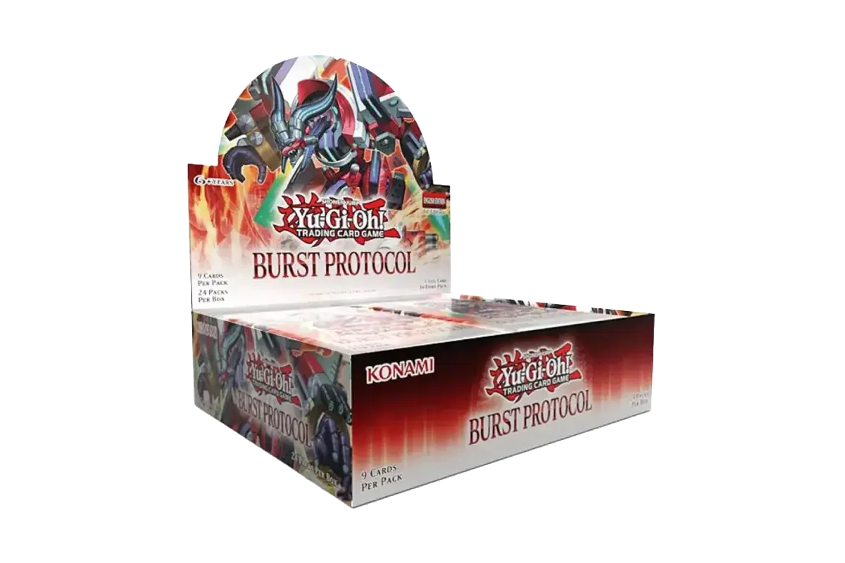 Yu-Gi-Oh! Burst Protocol booster box containing 24 packs with dragon artwork