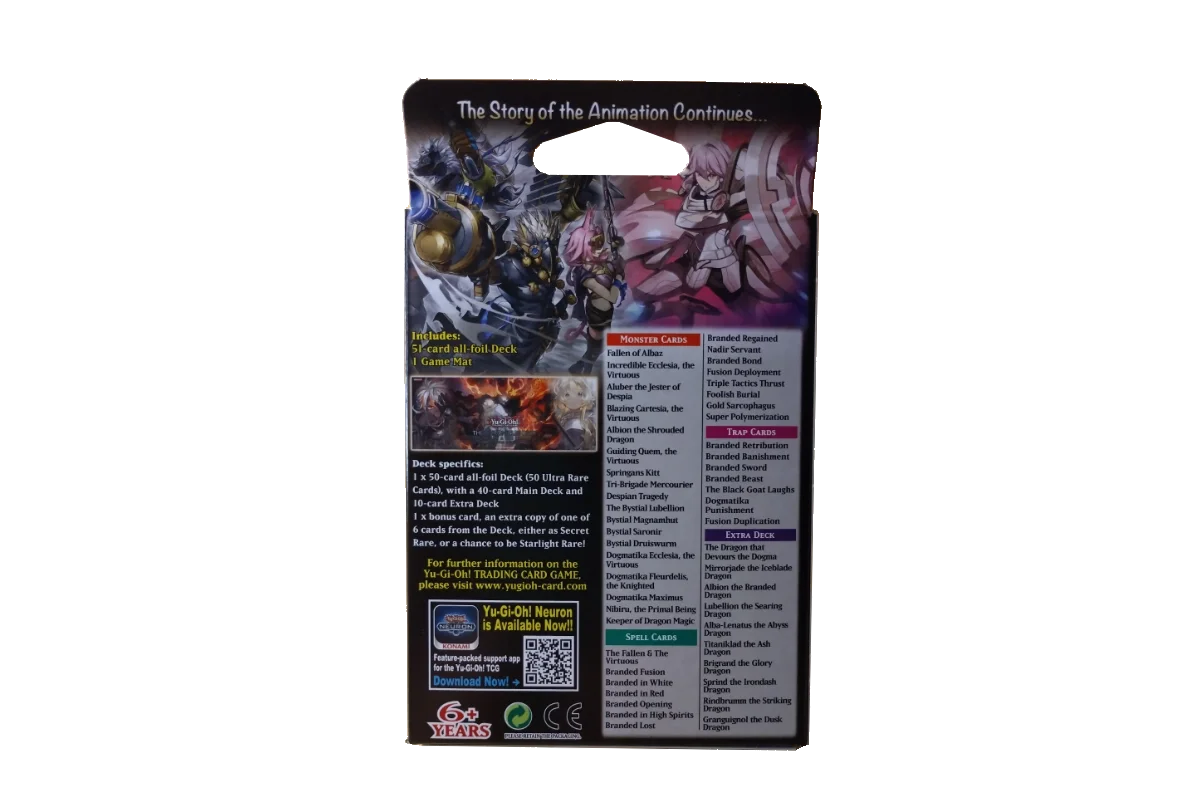 Yu-Gi-Oh! The Chronicles Deck back showing 51-card all-foil deck contents and card list