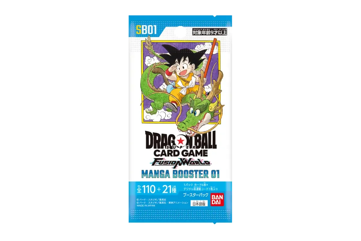Dragon Ball Fusion World Manga Booster 01 SB01 Japanese booster pack featuring Kid Son Goku riding Shenron