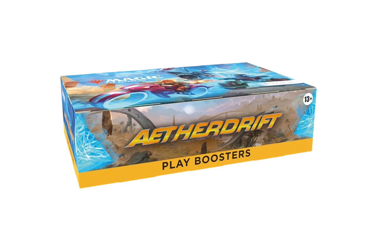 Magic the Gathering Aetherdrift Play Booster Box featuring high-speed racing across multiple planes - sealed