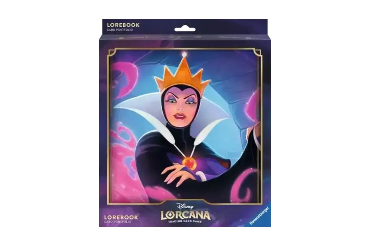 Disney Lorcana Lorebook portfolio featuring The Evil Queen - Wicked and Vain artwork