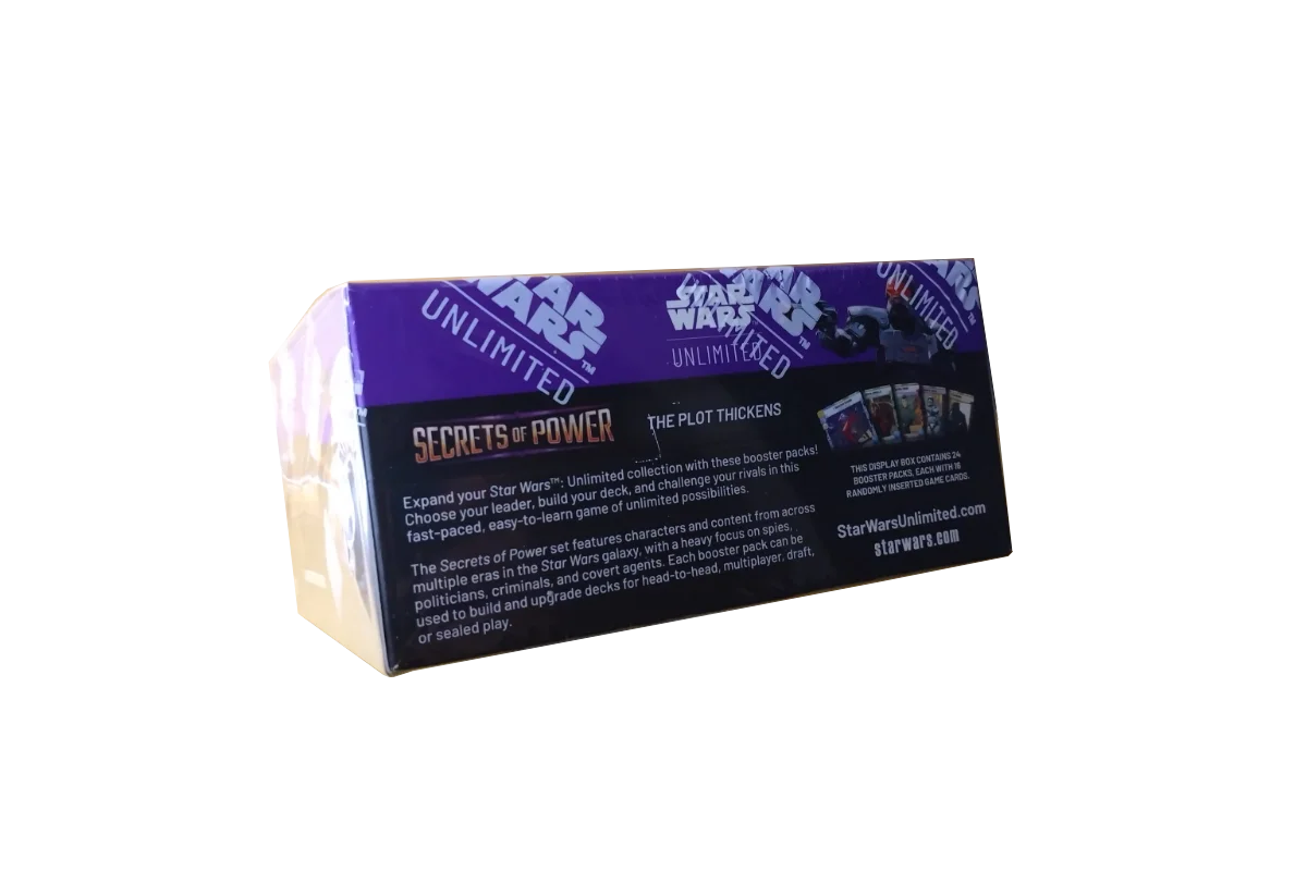 Star Wars: Unlimited Secrets of Power booster box side view