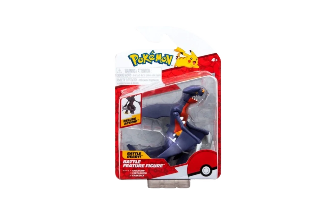 Pokémon Battle Feature Figure featuring Garchomp in dynamic battle pose with deluxe action mechanisms