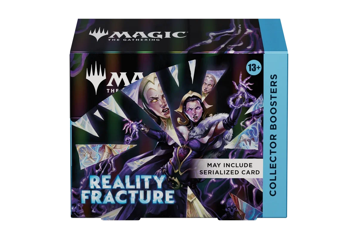 Magic: The Gathering Reality Fracture Collector Booster Box sealed shown at a front view,