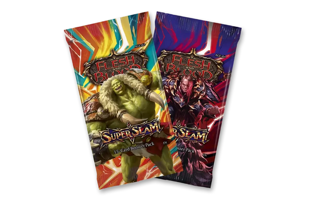 Flesh and Blood Super Slam booster packs featuring Tuffnut and Lyath Goldmane