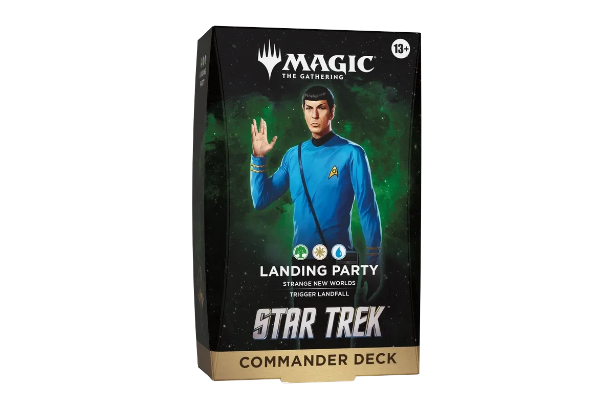 Magic: The Gathering Star Trek Commander Deck, Federation Fleet, English, featuring spok in his "live long and prosper" pose