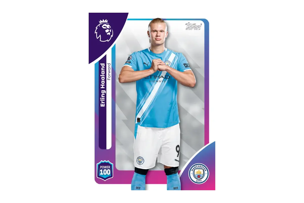 Erling Haaland Manchester City base card from Premier League 2026 collection