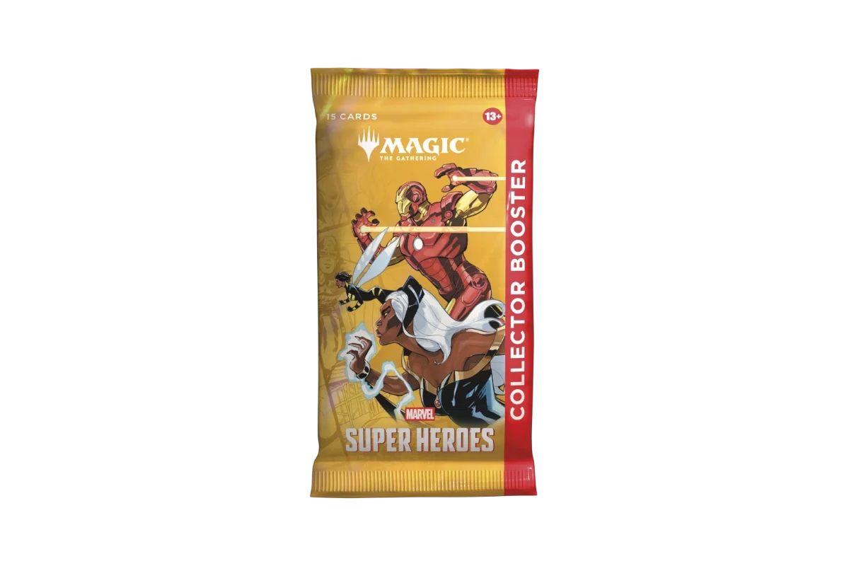 Magic: The Gathering Marvel Super Heroes Collector Booster pack featuring Iron Man (Copy)