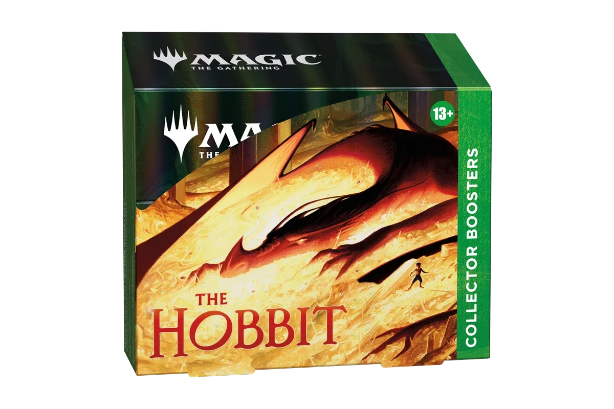 A sealed Magic: The Gathering "The Hobbit" Collector Booster Box, shown from the front angle