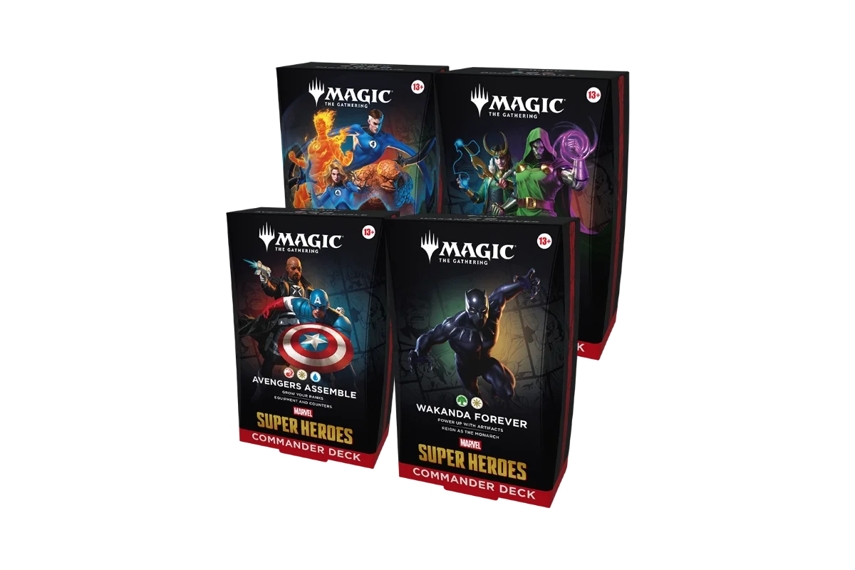 Magic: The Gathering Marvel Super Heroes all four Commander Decks (Copy) (Copy) (Copy)