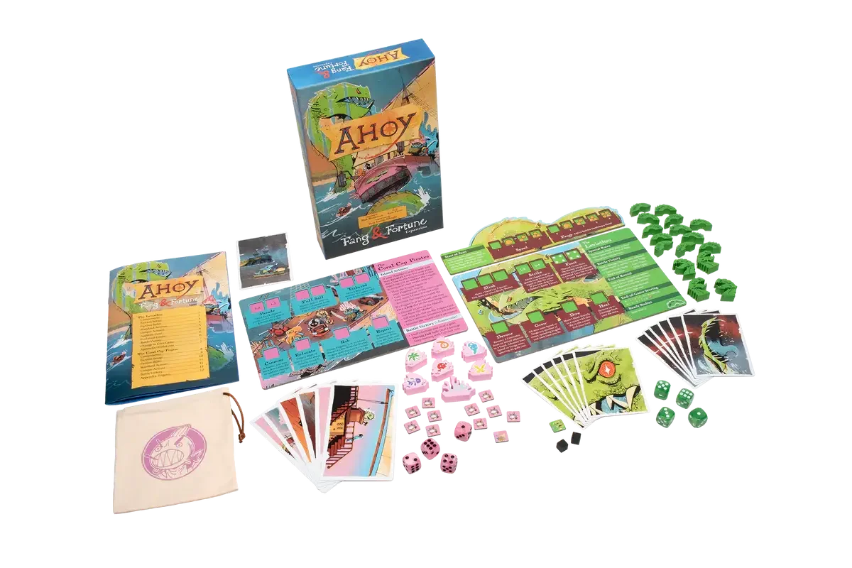 Ahoy Fang and Fortune full contents showing Leviathan and Coral Cap Pirates faction components