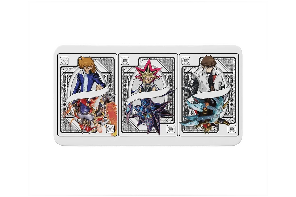 Yu-Gi-Oh! 2025 Mega Pack Tin sealed collector's tin featuring iconic characters Yugi and Kaiba with monster card artwork - top view
