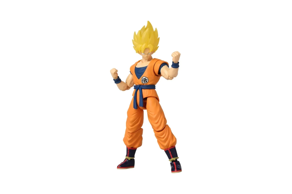 Dragon Stars Dragon Ball Super Super Saiyan Goku 6.5-inch action figure in orange gi from DBS Broly movie using two fist hands