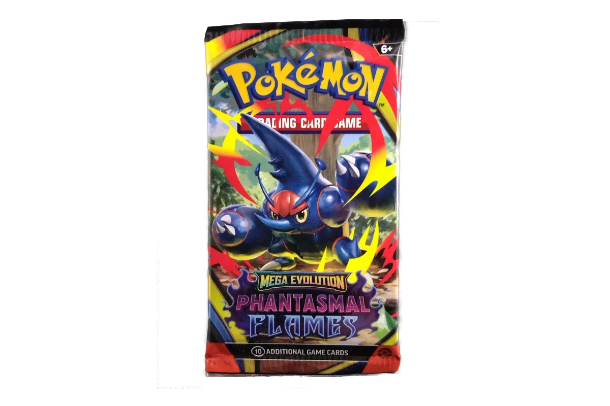 Pokémon TCG Mega Evolution: Phantasmal Flames booster pack featuring Mega Heracross