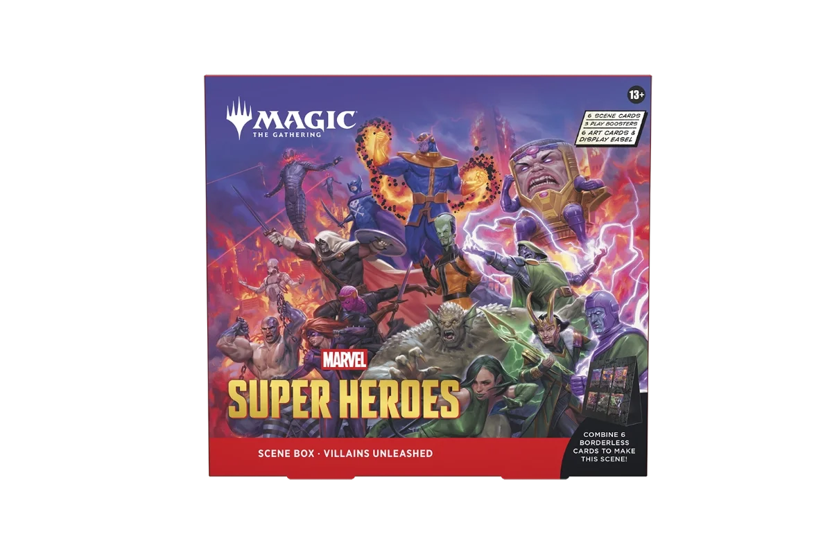 Magic: The Gathering Marvel Super Heroes Scene Box Villains Unleashed featuring Thanos, Doctor Doom, Loki, and Marvel's deadliest villains