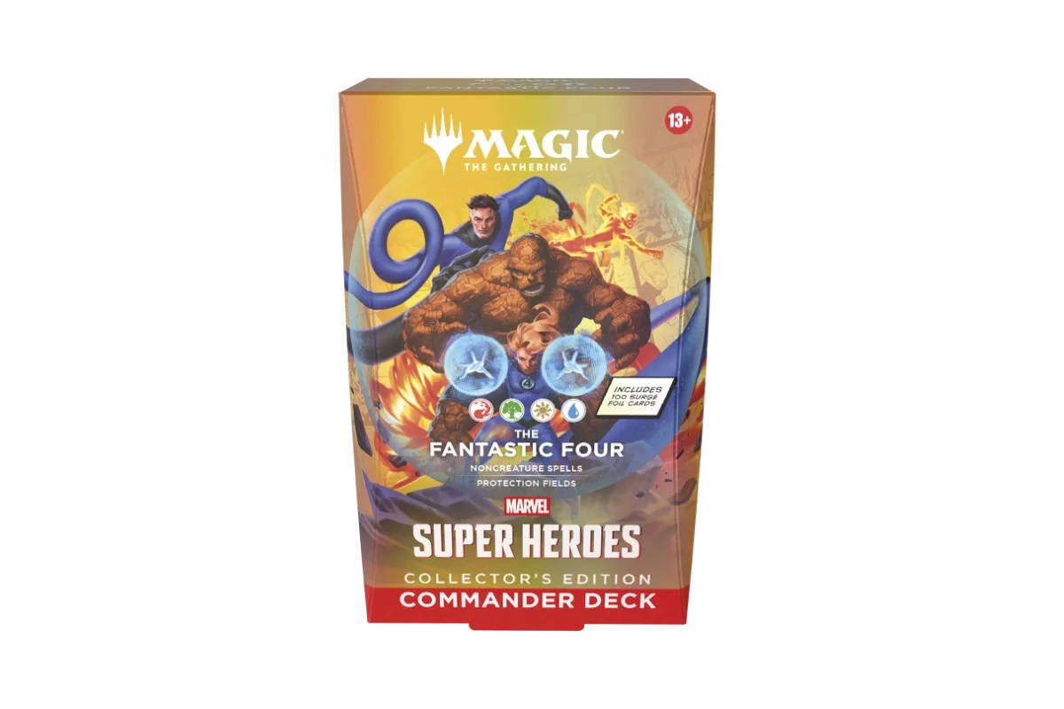 Magic: The Gathering Marvel Super Heroes Collector's Edition Commander Deck The Fantastic Four featuring Human Torch, Mr. Fantastic, Invisible Woman, and The Thing in surge foil