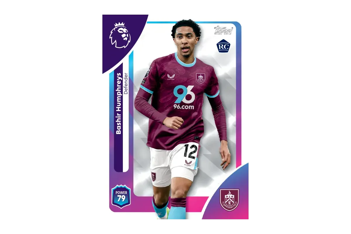 Bashir Humphreys Burnley defender rookie card from Premier League 2026
