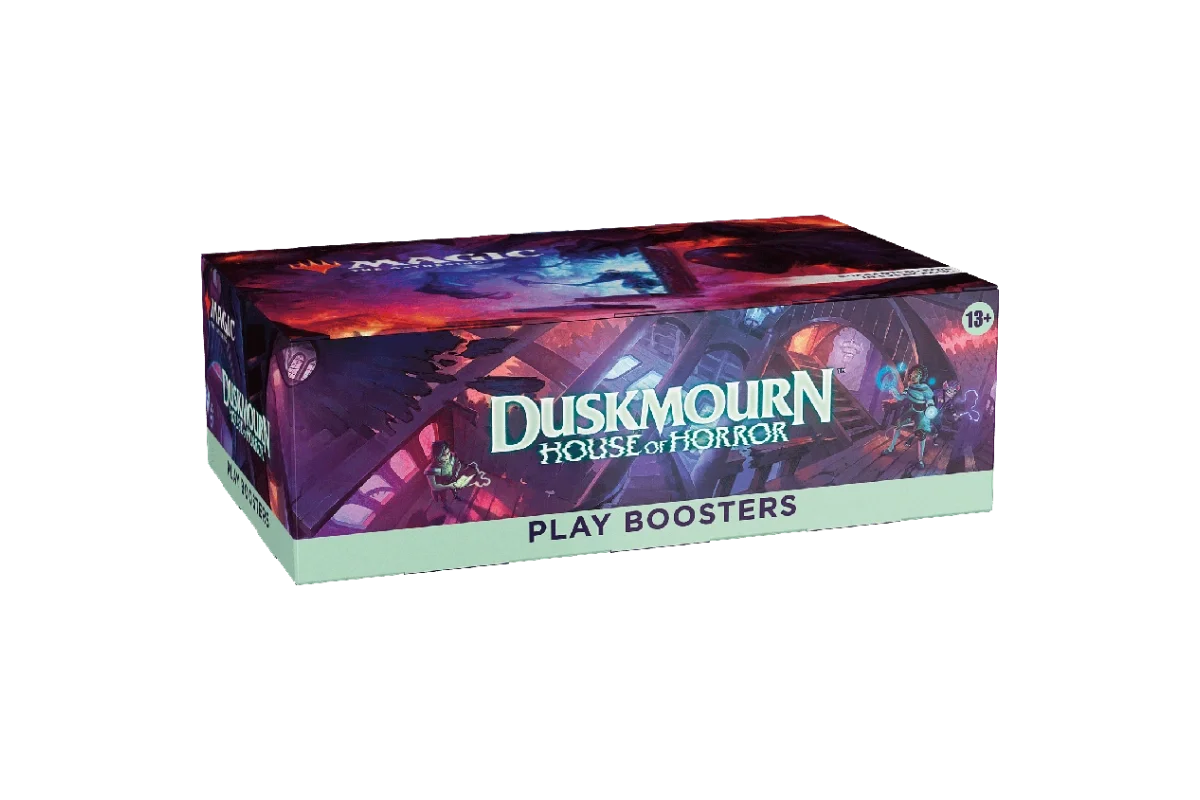 Magic the Gathering Duskmourn House of Horror Play Booster Box featuring haunted house horror theme