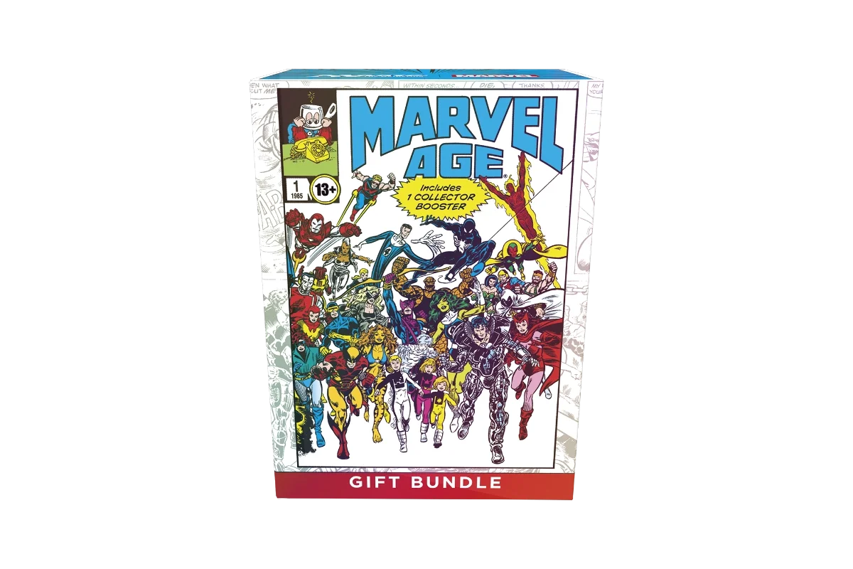 Magic: The Gathering Marvel Super Heroes Gift Bundle featuring classic Marvel Age comic artwork