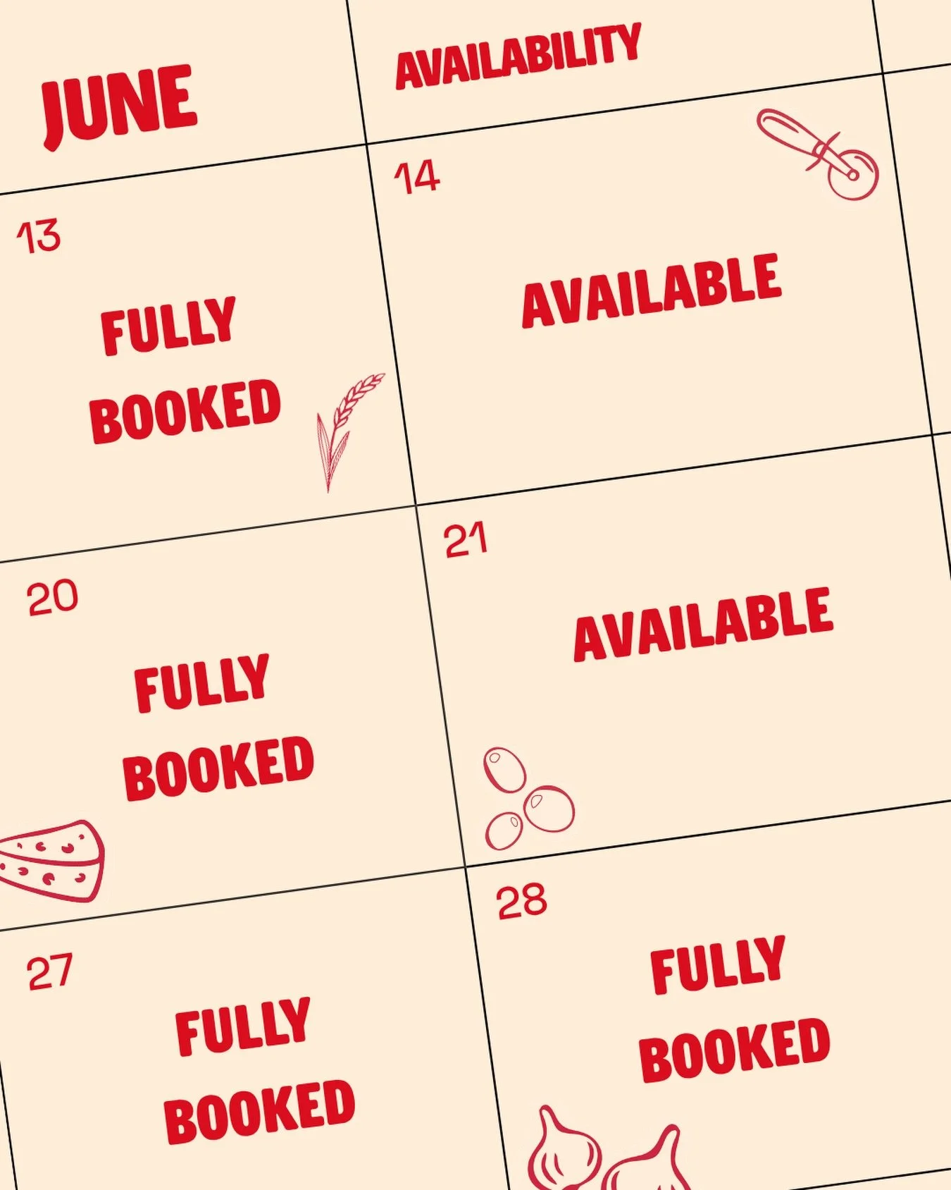 JUNE DATES ARE OPEN 🍕

You know the drill&hellip; once they go, they go. We still@have a couple of Sundays free!

A few of our weekends are already booked (honestly, thank you 🫶), so if you&rsquo;ve got something coming up, a party, a wedding, or j
