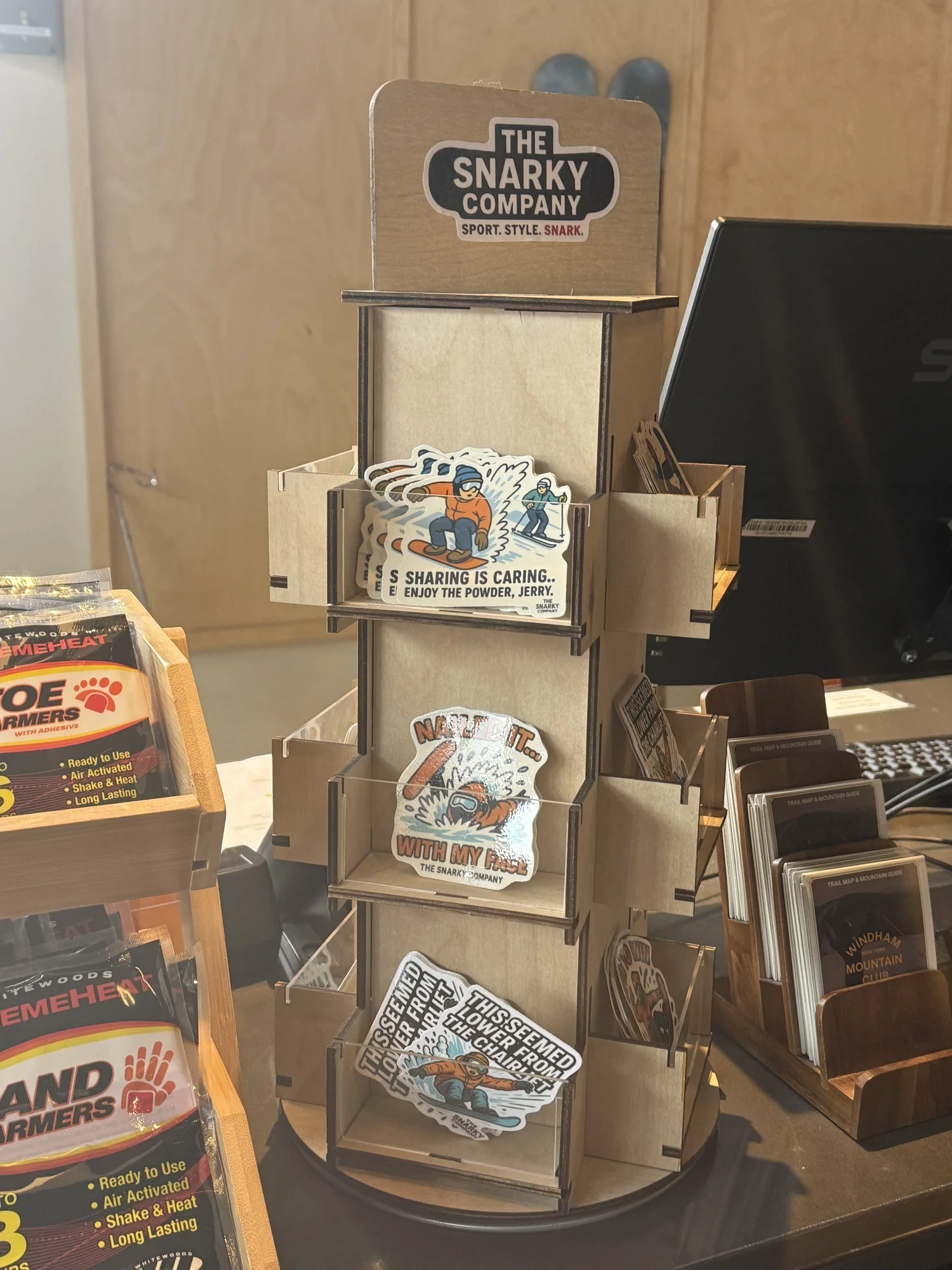 Snarky retail sticker display