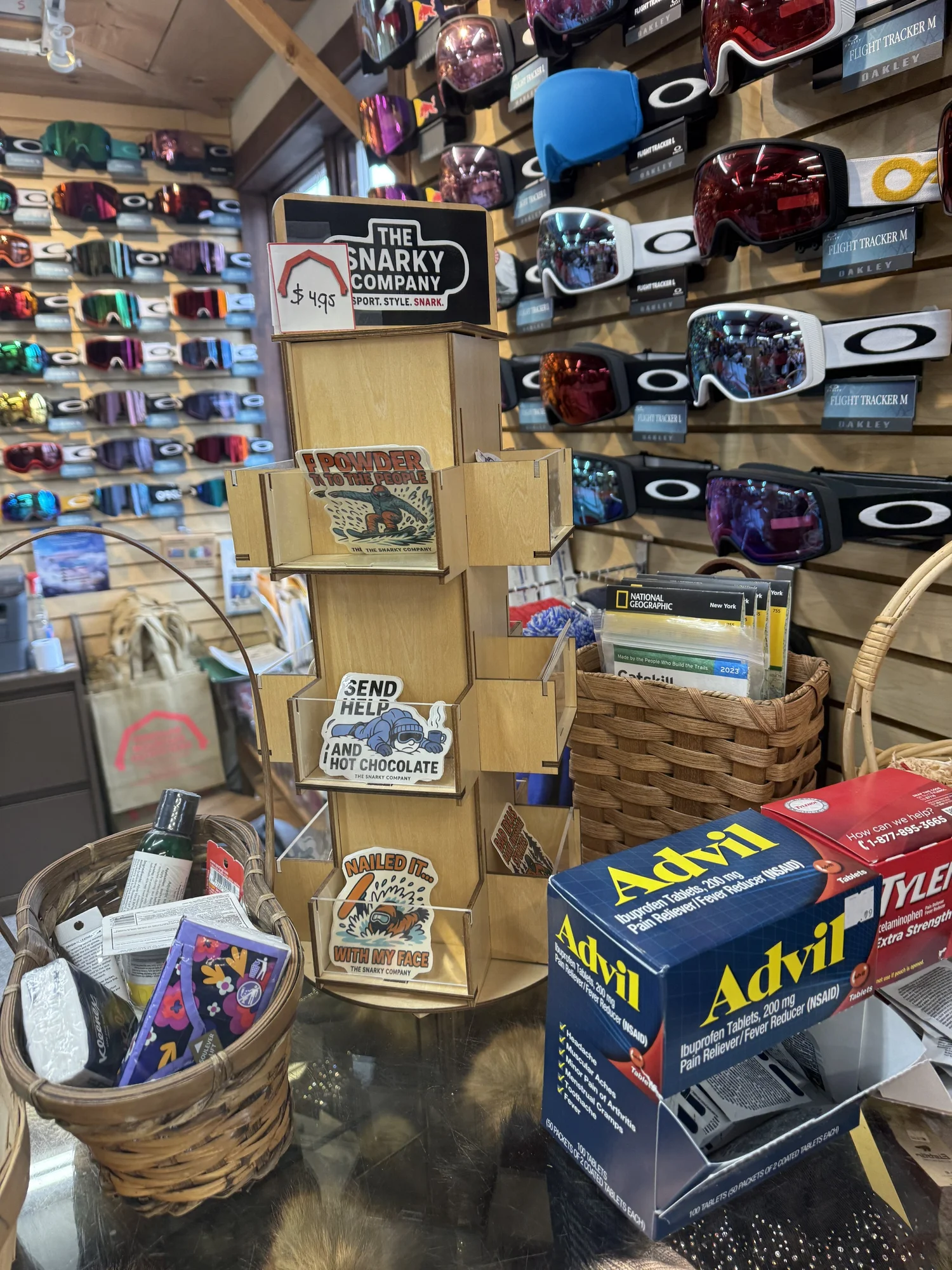The Snarky Company retail sticker display