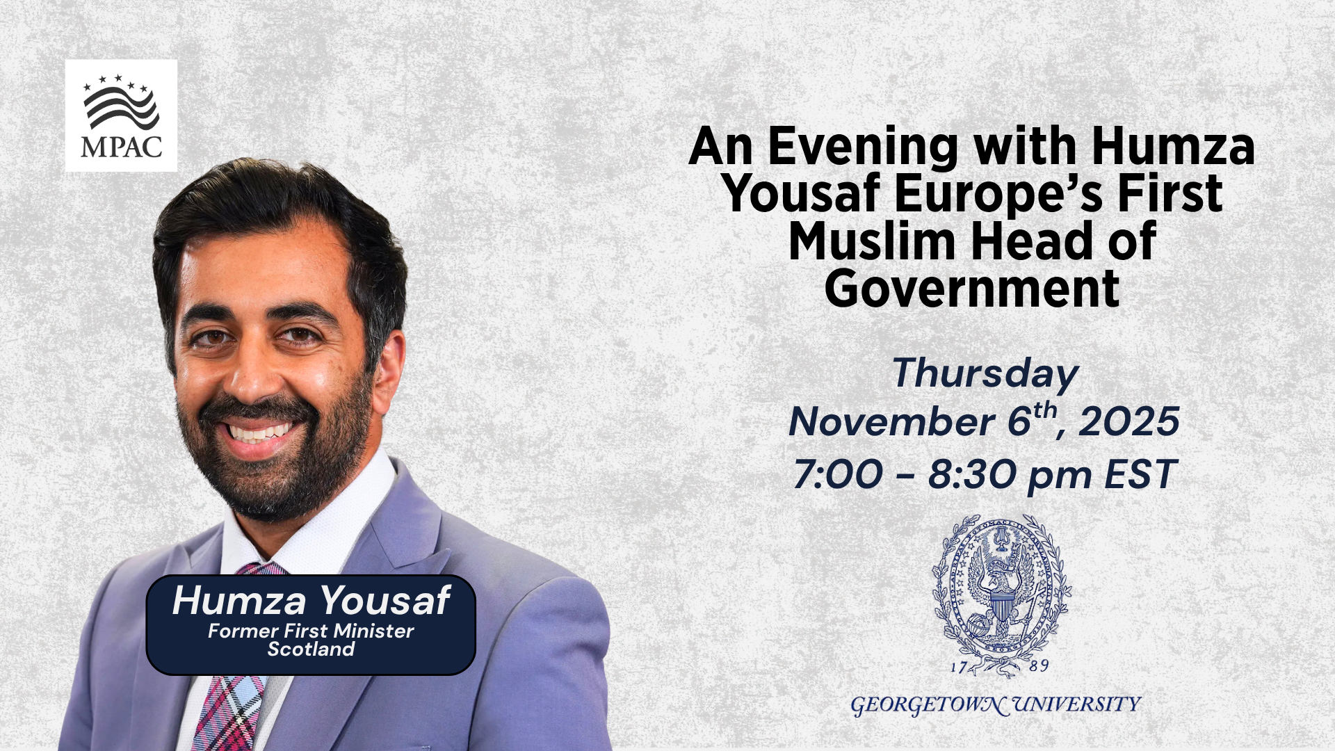 An Evening with Humza Yousaf: Europe’s First Muslim Head of Government