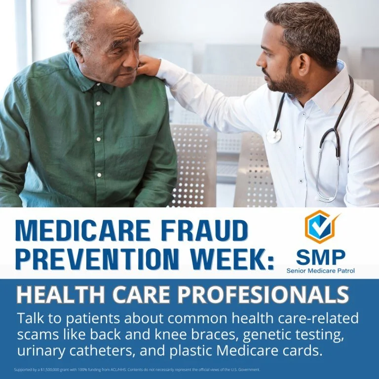 This Medicare Fraud Prevention Week, we're recognizing the important role healthcare professionals, partner agencies, caregivers, family members, and beneficiaries play in helping prevent fraud.

The more people involved, the stronger our network of 