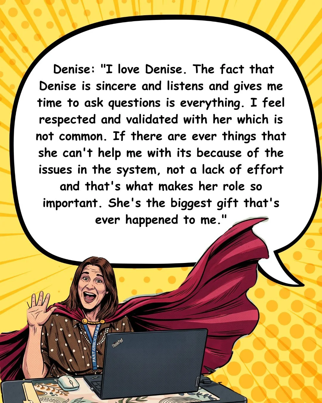 It's no mystery that our Community Health Workers, like Denise, give it their all when helping their clients. We are beyond grateful for all the work they do for our community. ❤