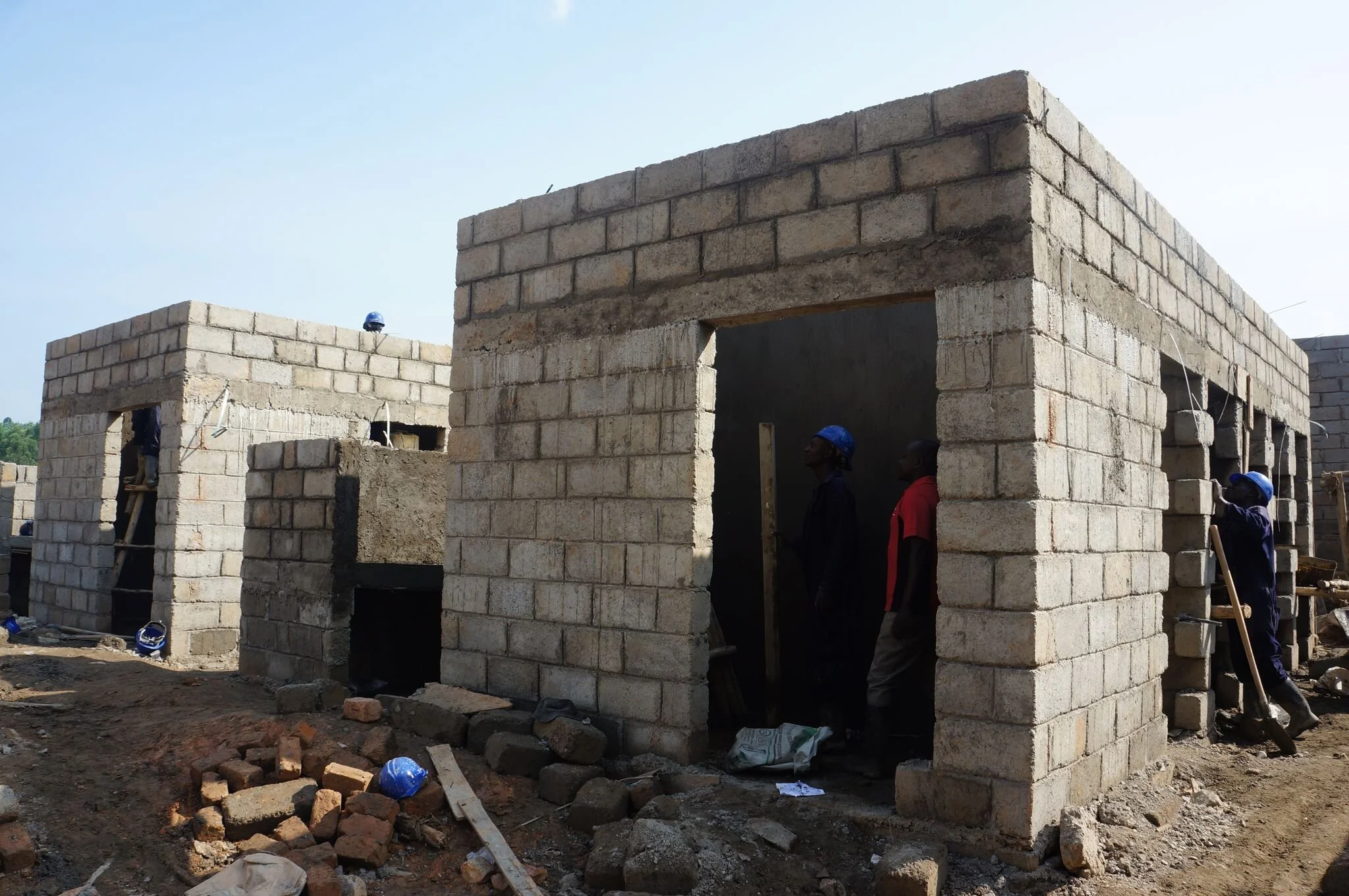 The toilet and shower blocks at the school are coming together!