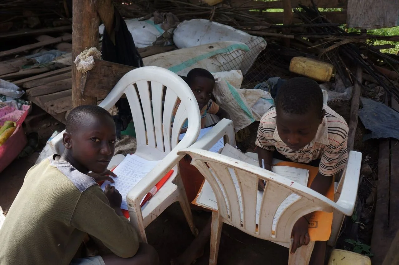 School for Life students working hard at home