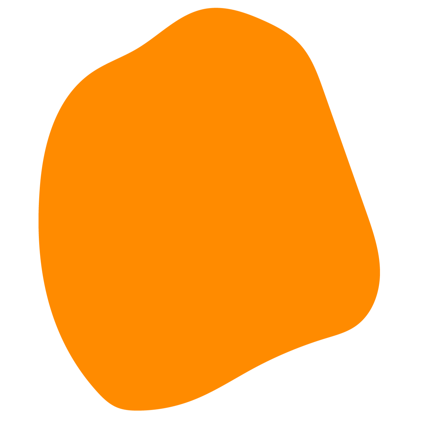 Ein orangefarbener, unregelmäßig geformter Gegenstand auf schwarzem Hintergrund.