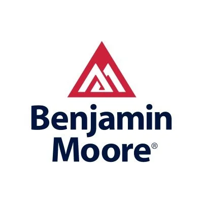 Benjamin Moore logo with a red triangle and the company name in blue text.