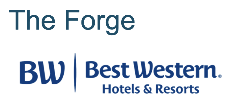Logo of Best Western Hotels & Resorts with text 'The Forge' above it.